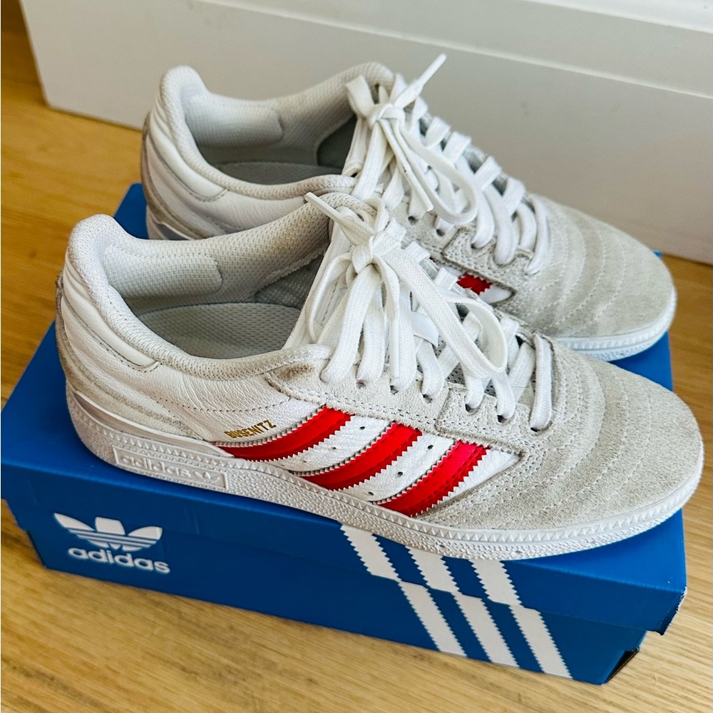 ADIDAS BUSENITZ Women’s 6/Mens 5 Red white silver